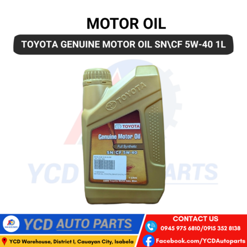 TOYOTA GENUINE MOTOR OIL FULLY SYNTHETIC SN\CF 5W-40 1L